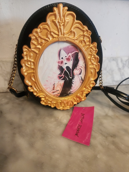 Betsey Johnson Handbags - Betsey Johnson Black and Gold Frame Accent Crossbody Bag